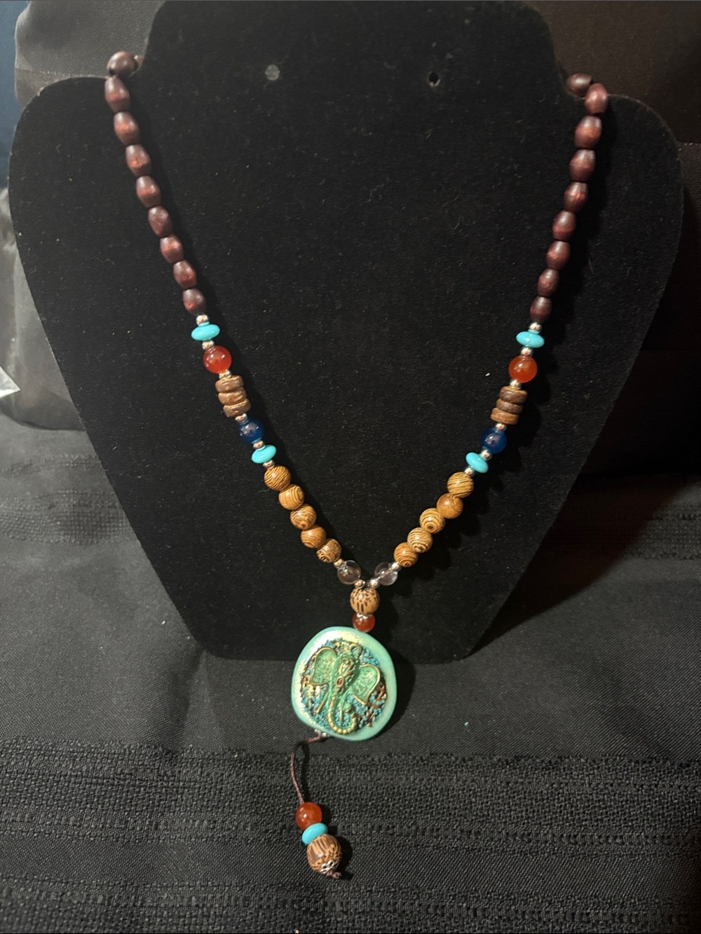 Bohemian Turquoise Pendant Beaded Necklace - Multicolor